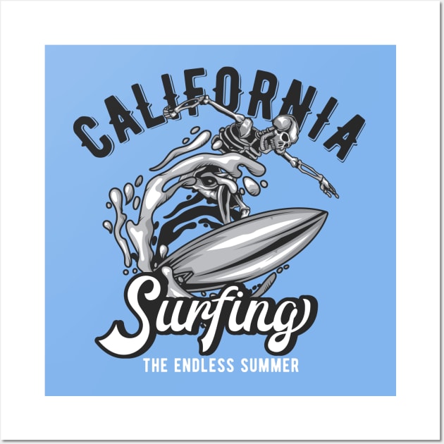 California Surfing Wall Art by JabsCreative